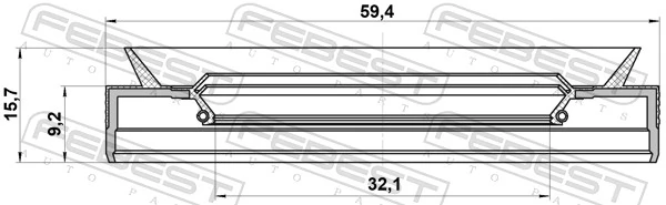 FEBEST 95PEY-33590916R Shaft Seal, manual transmission