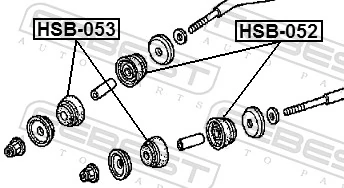 FEBEST HSB-053 Mounting, control/trailing arm