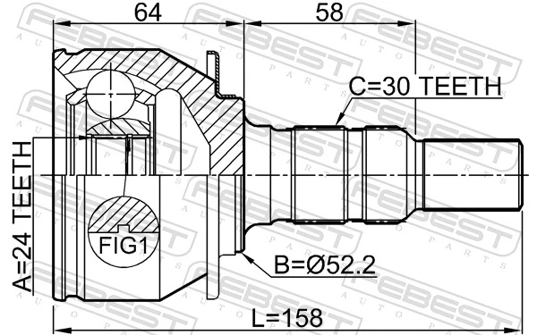 Joint Kit, drive shaft 3210-SRXLF1