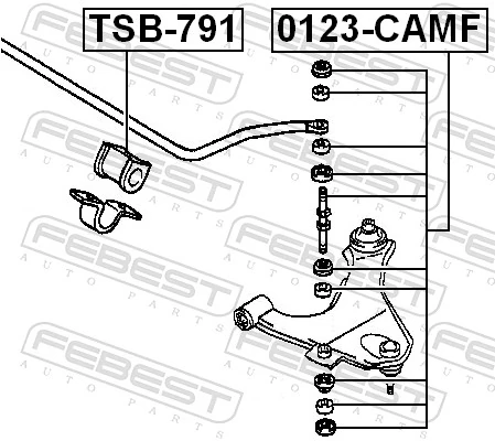Link/Coupling Rod, stabiliser bar 0123-CAMF