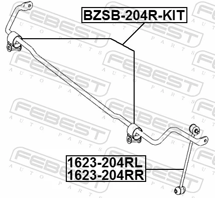 FEBEST BZSB-204R-KIT Repair Kit, stabiliser bush