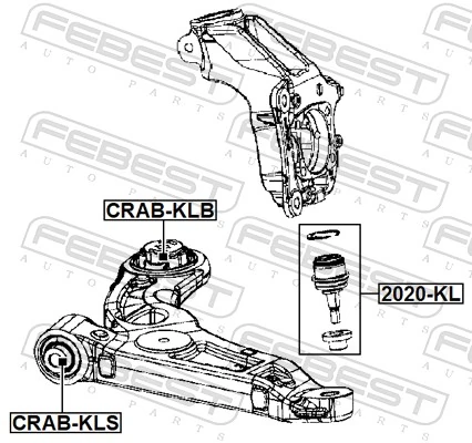 Mounting, control/trailing arm CRAB-KLS