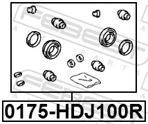 FEBEST 0175-HDJ100R Repair Kit, brake caliper
