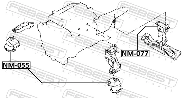 Mounting, engine NM-055