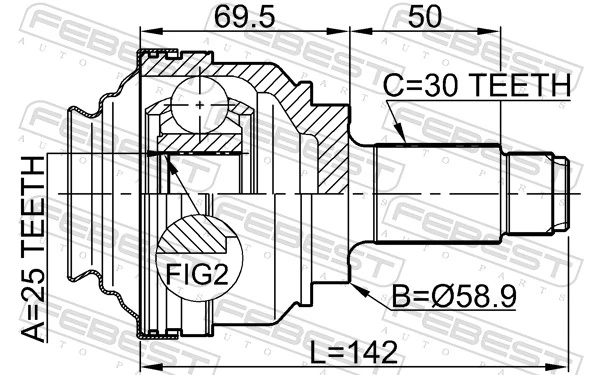 Joint Kit, drive shaft 1910-X5RR