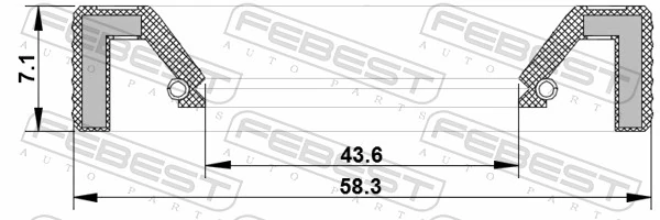 FEBEST 95KAY-45580707R Shaft Seal, manual transmission main shaft