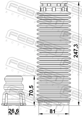Dust Cover Kit, shock absorber HYSHB-TUC18F-KIT