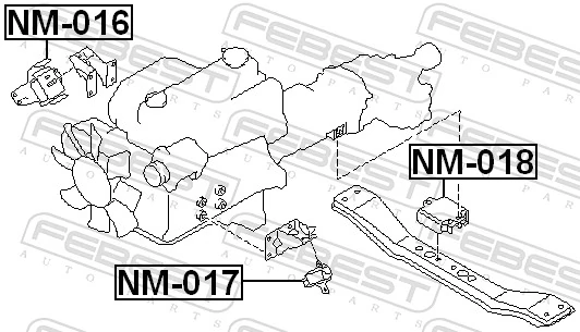 Mounting, engine NM-016