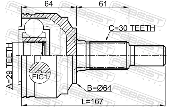 FEBEST 1710-Q7R Joint Kit, drive shaft