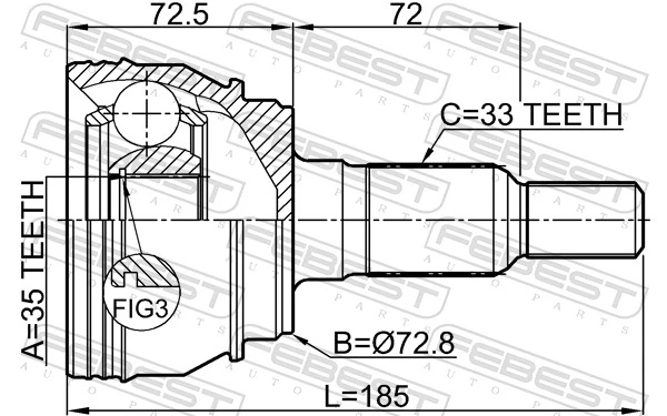 Joint Kit, drive shaft 3210-ESCIII