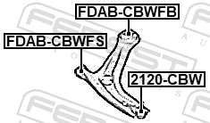 Mounting, control/trailing arm FDAB-CBWFB