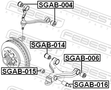 Mounting, control/trailing arm SGAB-014