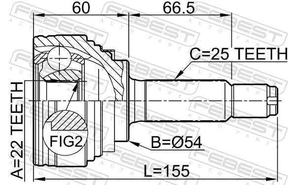 FEBEST 0410-012 Joint Kit, drive shaft