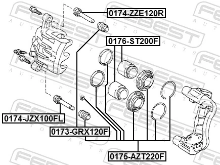 Repair Kit, brake caliper 0175-AZT220F