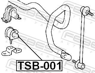 Mounting, stabiliser bar TSB-001