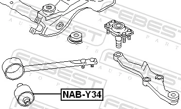 FEBEST NAB-Y34 Mounting, control/trailing arm