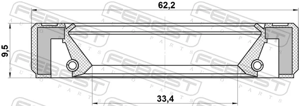 FEBEST 95GBY-35621010X Shaft Seal, manual transmission