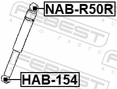 FEBEST NAB-R50R Bush, shock absorber
