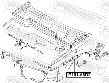 FEBEST 17101-A8D2 Bonnet Cable