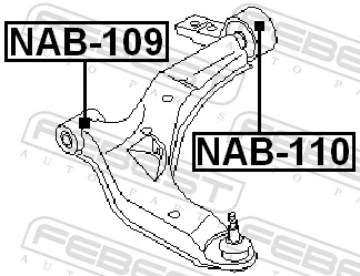 Mounting, control/trailing arm NAB-110