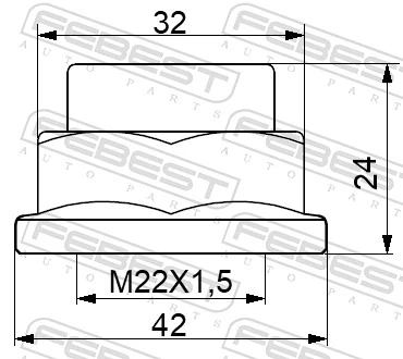 FEBEST 0498-NHUB01 Nut, kingpin