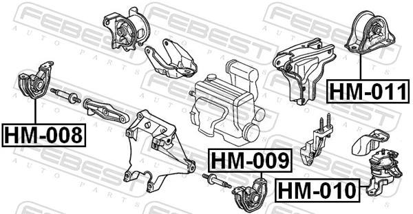 Mounting, engine HM-009