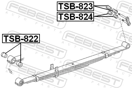 Bushing, leaf spring TSB-824