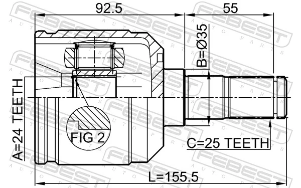 Joint Kit, drive shaft 0411-E55