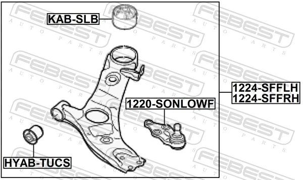 Control/Trailing Arm, wheel suspension 1224-SFFRH