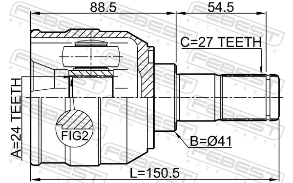 FEBEST 2211-SOULLH Joint Kit, drive shaft