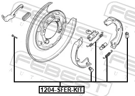 Accessory Kit, parking brake shoes 1204-SFER-KIT