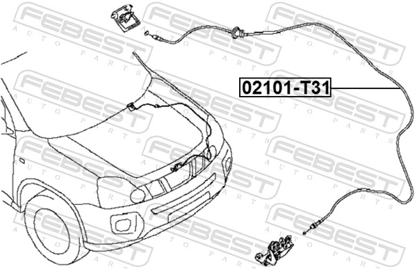 FEBEST 02101-T31 Bonnet Cable