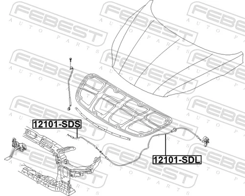 FEBEST 12101-SDL Bonnet Cable