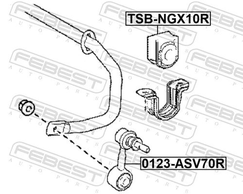 FEBEST TSB-NGX10R Mounting, stabiliser bar