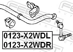 Link/Coupling Rod, stabiliser bar 0123-X2WDR