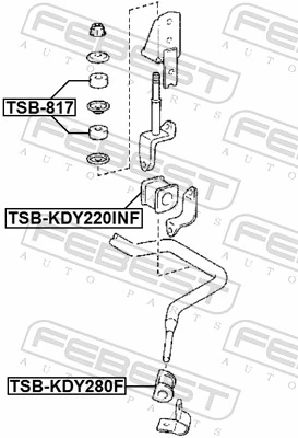 FEBEST TSB-KDY220INF Mounting, stabiliser bar