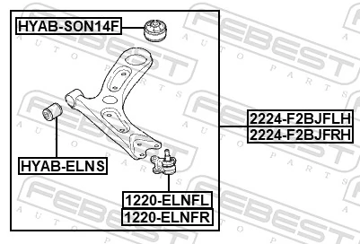 Control/Trailing Arm, wheel suspension 2224-F2BJFRH