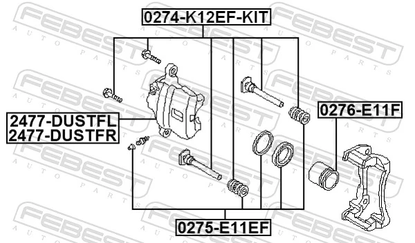 Brake Caliper 2477-DUSTFL