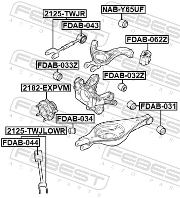 FEBEST 2125-TWJLOWR Control/Trailing Arm, wheel suspension