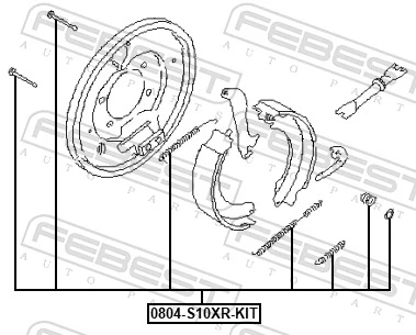 Accessory Kit, parking brake shoes 0804-S10XR-KIT
