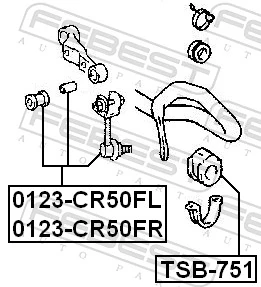FEBEST 0123-CR50FL Link/Coupling Rod, stabiliser bar