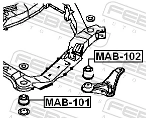 FEBEST MAB-102 Bushing, axle beam