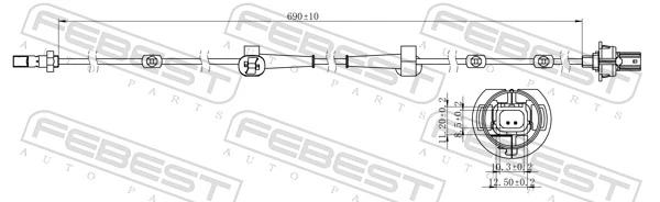 Sensor, wheel speed 03606-009