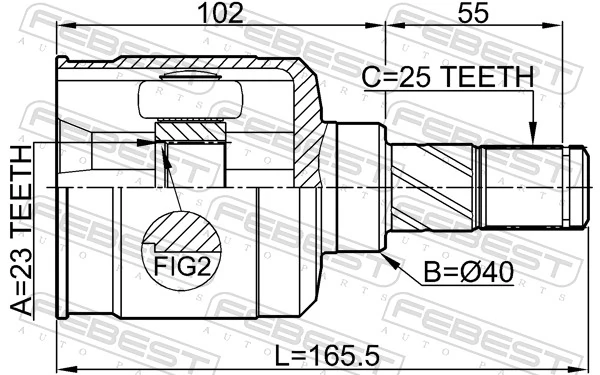 FEBEST 0211-B15LH Joint Kit, drive shaft