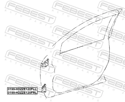 FEBEST 0199-HDZZE120FLL Door Hinge