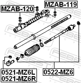 FEBEST MZAB-120 Mounting, steering gear