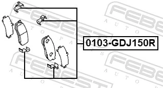 Accessory Kit, disc brake pad 0103-GDJ150R