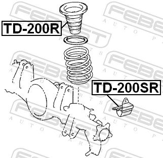 FEBEST TD-200R Rubber Buffer, suspension