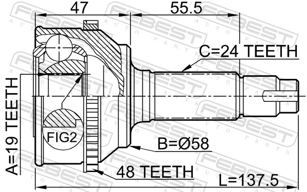 Joint Kit, drive shaft 0110-073A48