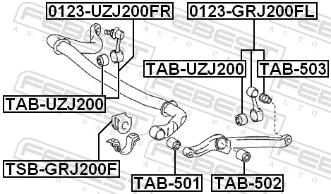 Link/Coupling Rod, stabiliser bar 0123-GRJ200FL